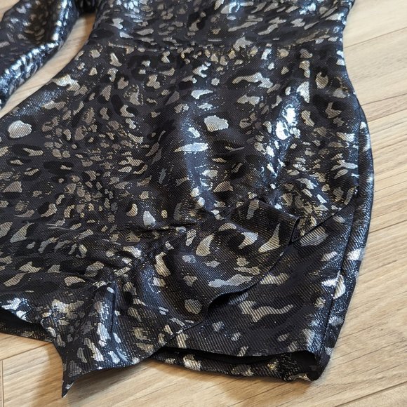 IRIO (NWT) Black And Silver Myriad One-Shoulder Dress - Picture 7 of 11